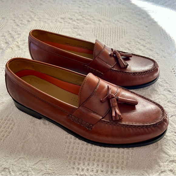 Cole Haan Men’s Hand Sewn Brown Leather Loafers Size 11 Grand+ Pinch Tassel